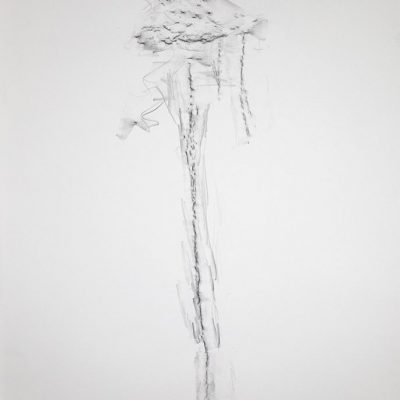 An abstract illustration of an icicle on paper with graphite