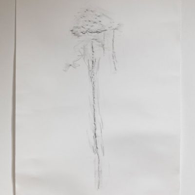 An abstract illustration of an icicle on paper with graphite